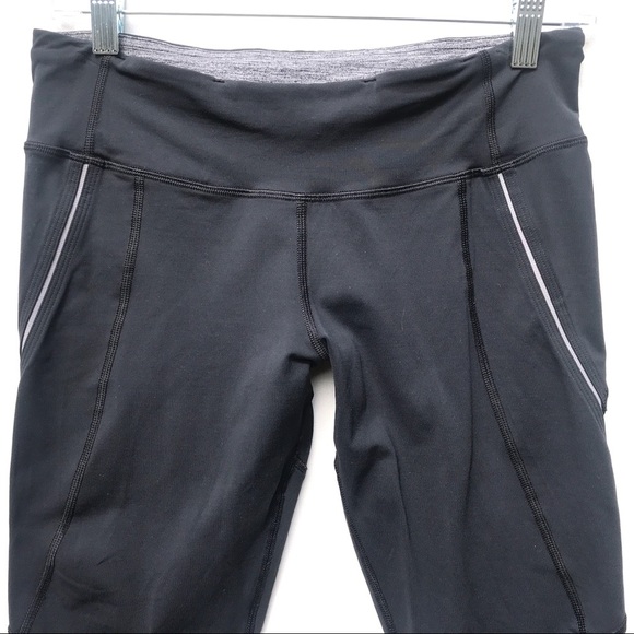 LULULEMON cropped leggings pants 6 black - Picture 2 of 5